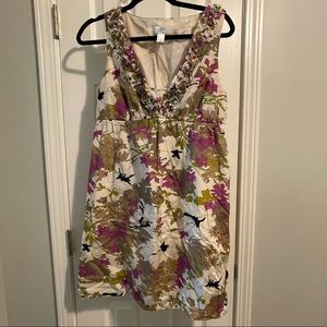 *DONATED* LOFT | Women’s V-Neck Dress | Floral | Pink Green Cream